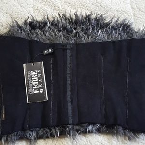 Gianfranco Ferre Jeans Suede w/Faux Fur Halter NWT
